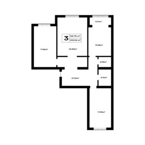 3 комн. — 103.04 м²