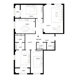4 комн. — 153.71 м²