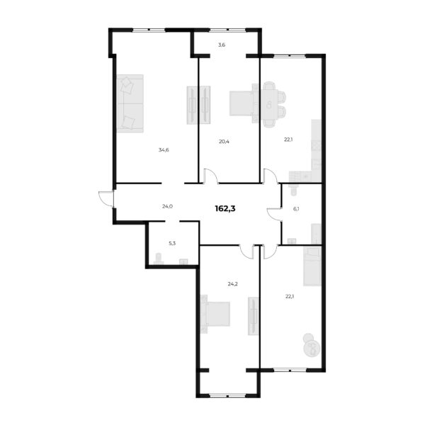4 комн. — 162.3 м²
