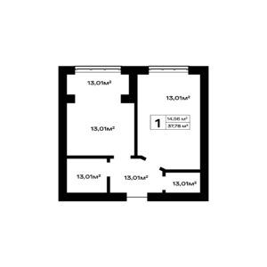 Планировка 43,49 м²