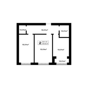 2 комн. — 61.42 м²
