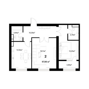 1 комн. — 67.85 м²